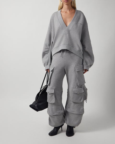 Byxor Cotton Jersey  Grey melange 2