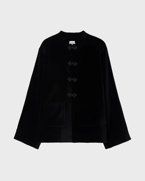 Jacket Pankou Closure Velvet Black 1