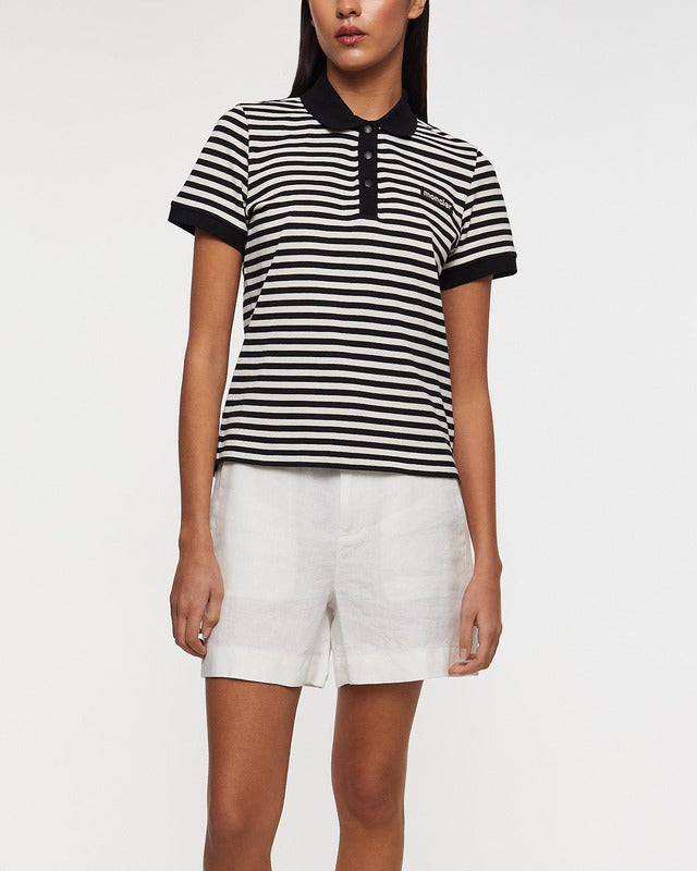 Moncler Topp Striped Polo Shirt Vit S