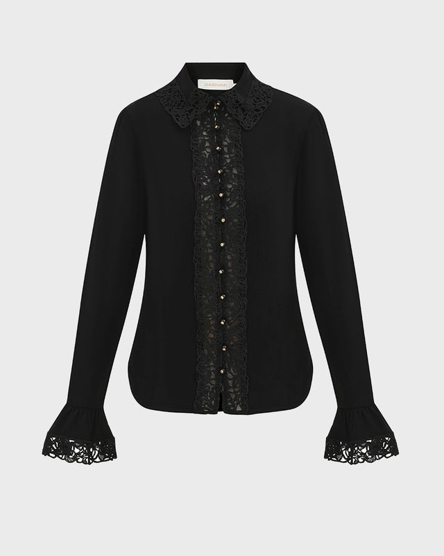Zimmermann Shirt Lace Trim Black 1 (S-M)