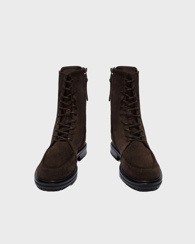 Aeyde Ankle Boot Tate Cow Suede Leather Dark brown EUR 41