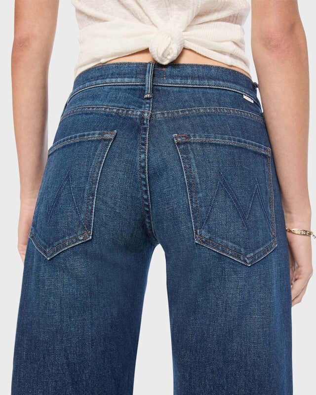 Mother Denim Jeans The Mid Rise Lasso Sneak That Belongs In A Museum Dark Blue Wash 27