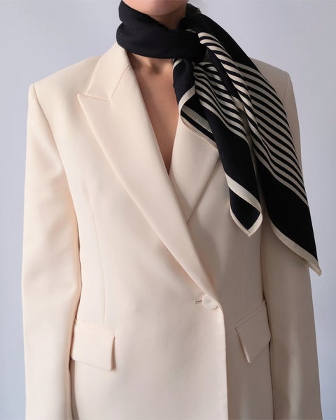 Scarf Wool Striped Svart/creme ONESIZE 2