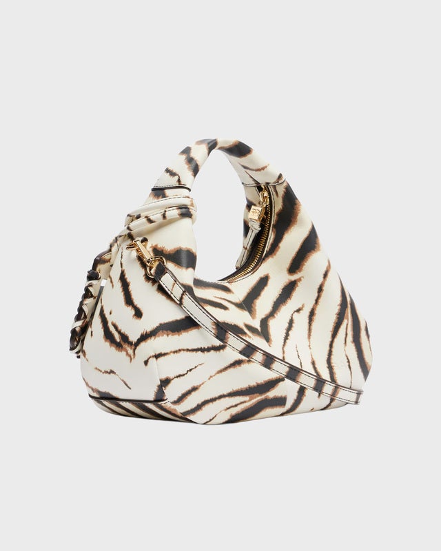 Ganni Shoulder Bag Hobo Mini Zebra Egret ONESIZE