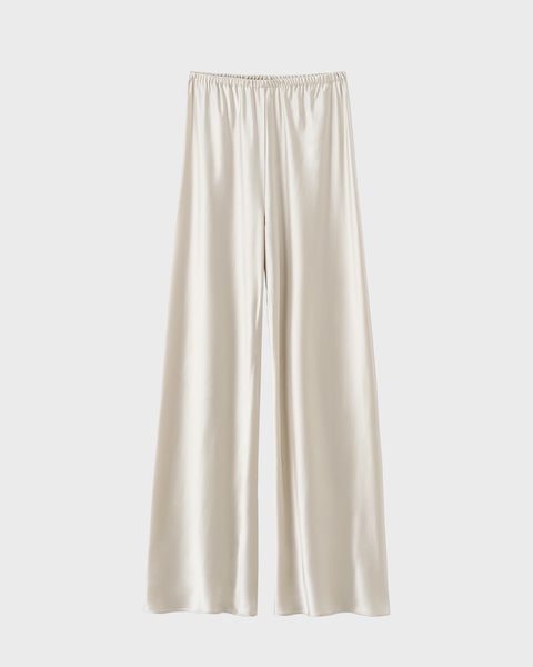 Byxor Bias Satin Pants Pearl 1