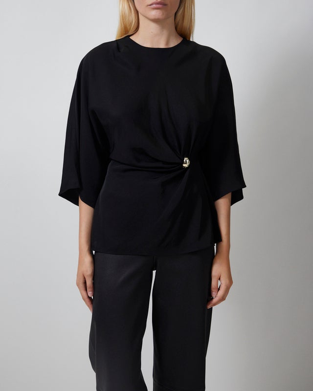 Malina Blouse Zilla Brooch Detailed Black 34