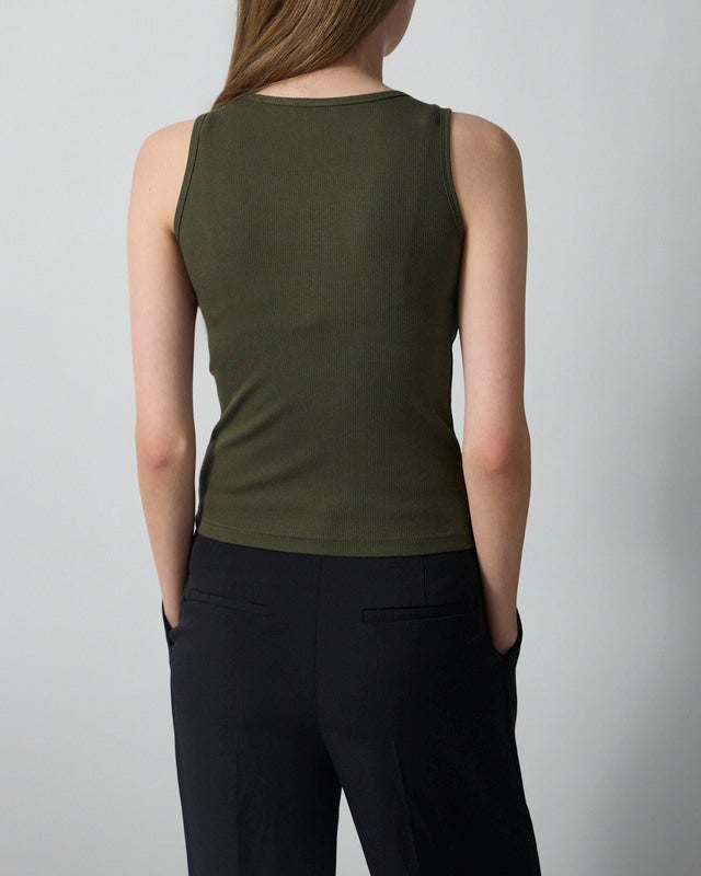 CLOEYS Tank Top Heart Military Green S