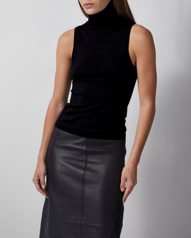 Wakakuu Icons Top Sleevless Merino Turtleneck Black XL