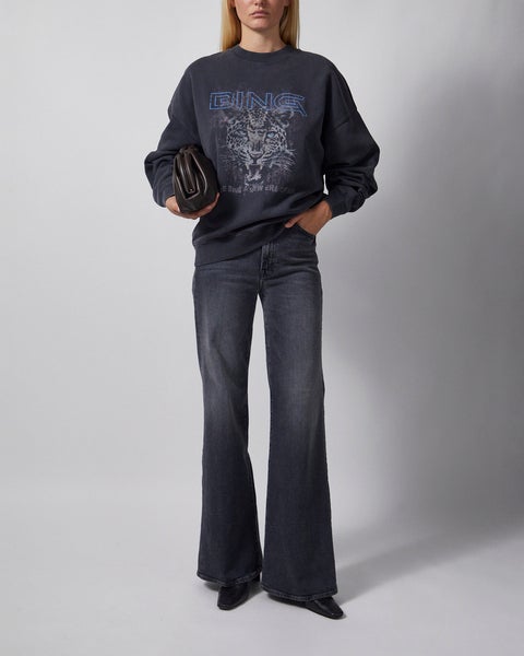 Sweatshirt Miles Leopard Muse Washed Black 2