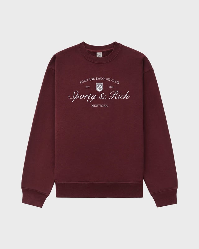 Sporty & Rich Crewneck Syracuse Embroidered Bordeaux L