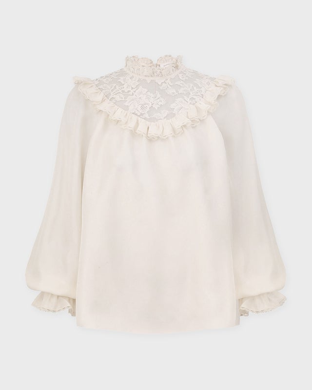 Zimmermann Blouse Lace Billow Cream 0 (XS-S)