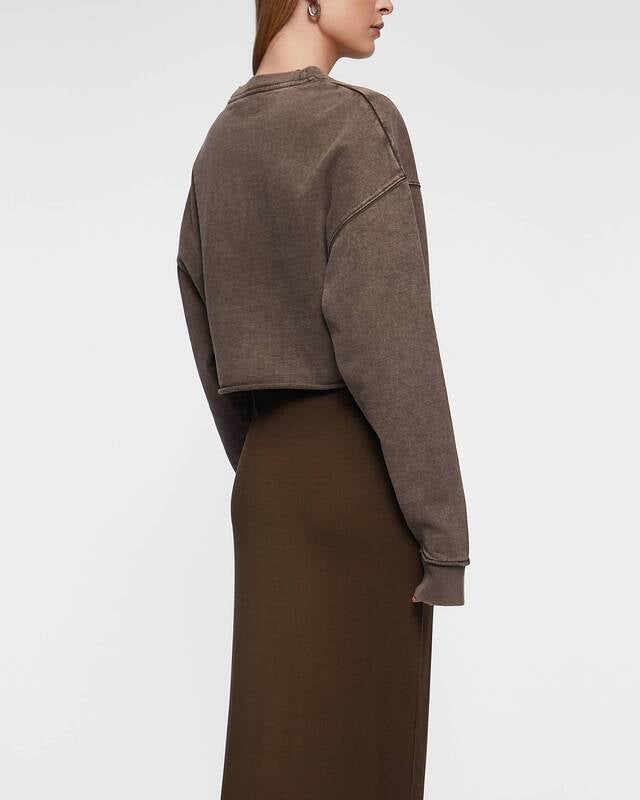 Acne Studios Tröja Sweatshirt Logo Cropped Taupe XS