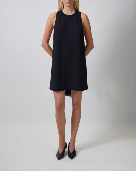 Dress Crepe Mini A-Line Black 2