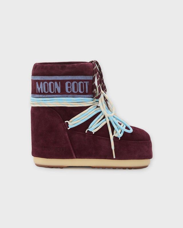 Moon Boot Boots Icon Low Suede Laces Burgundy  39-41