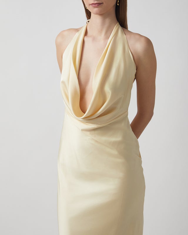 ROTATE Birger Christensen Dress Chiffon Halter 38