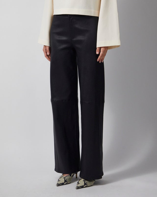 Wakakuu Icons Trousers Leather Flare Black 34