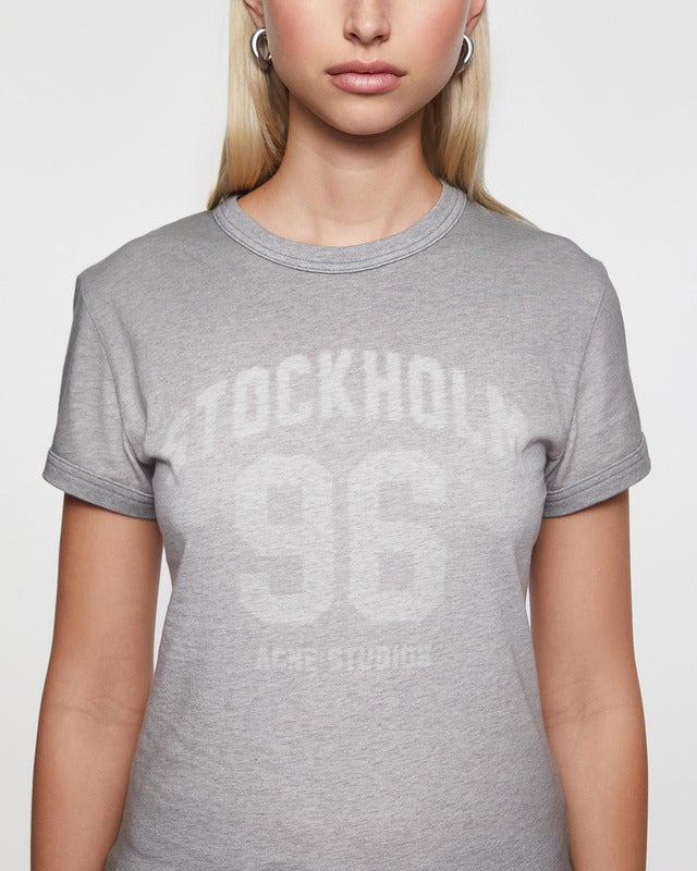 Acne Studios T-Shirt Logo Washed Stockholm 96  Grey M