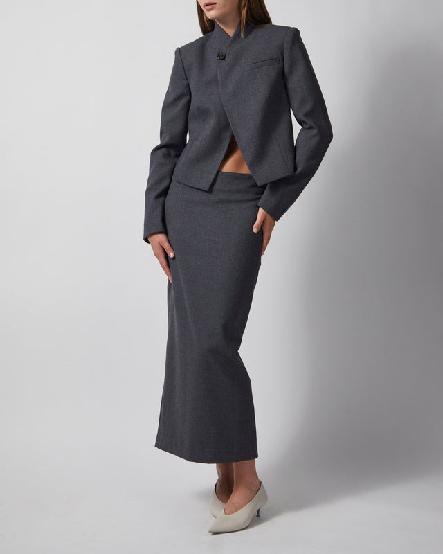 Wakakuu Icons Blazer Turn Collar Wool Grey M