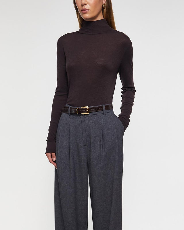 Wakakuu Icons Sweater Turtleneck Merino Wool Dark brown M