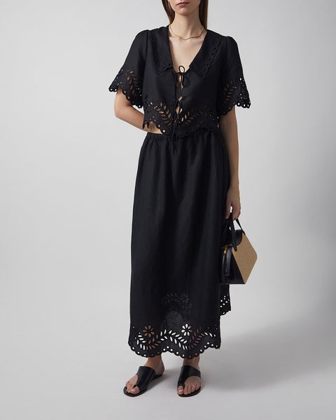 Blouse Estela Broderie Anglais Black 2