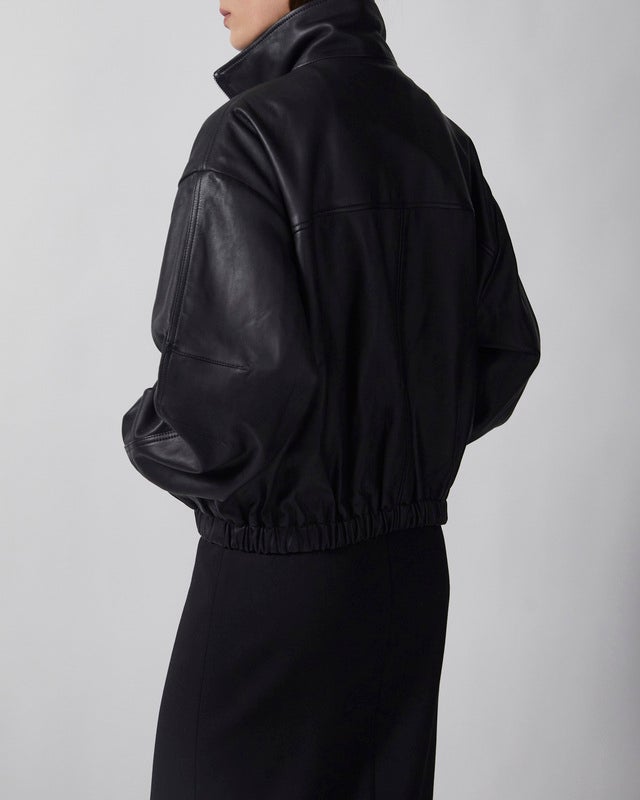 Wakakuu Icons Jacket Leather Funnel Neck Black L