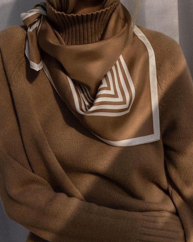 Le Scarf Scarf No. 9 Cappuccino & White 65x65 ONESIZE