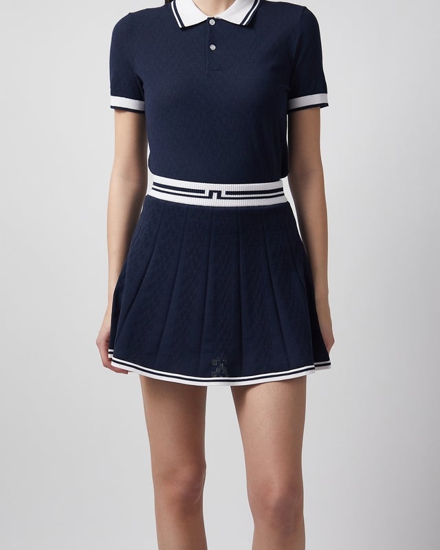 J Lindeberg Skirt Pamela Pintelle Knitted Navy S
