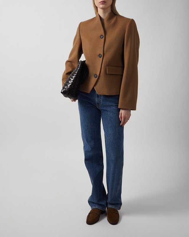 Dagmar Jacket Short Curved Camel 38