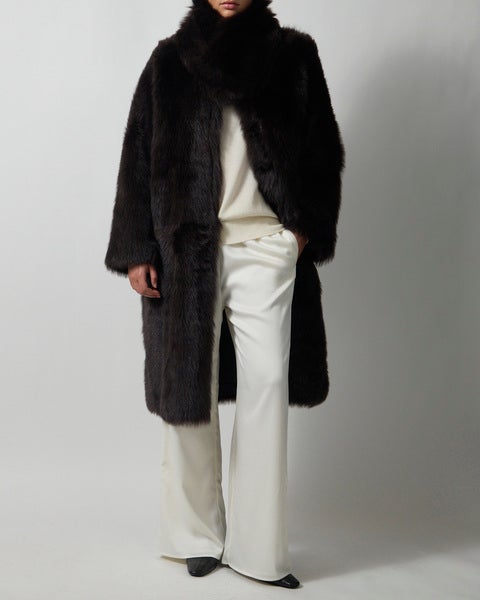 Coat Gemma Fur Leather Chocolate 2