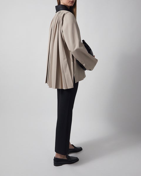 Jacket Pleated Overshirt Beige 2