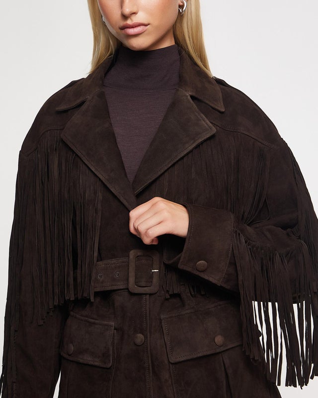 Nour Hammour Jacket Cassidy Suede Mocca M