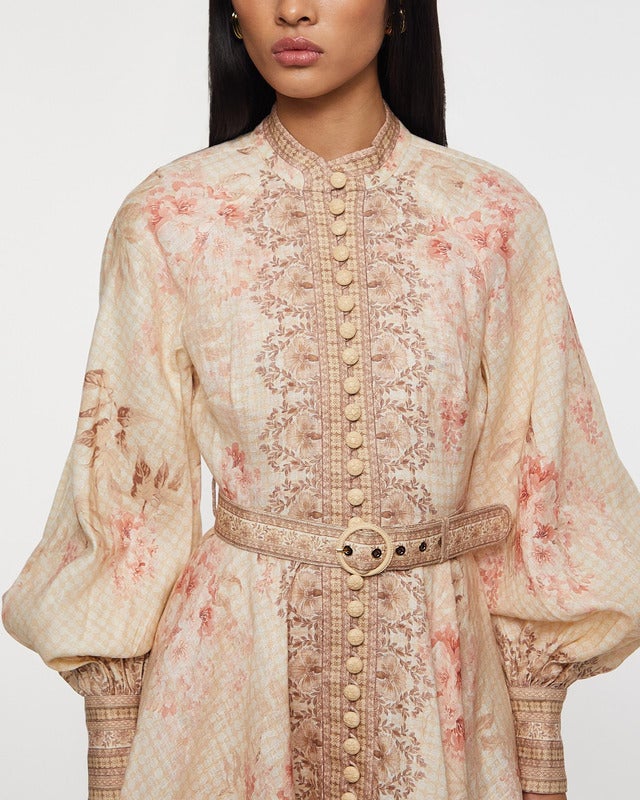 Zimmermann Klänning Illuminate Buttoned Mini Multicolor 2 (M-L)