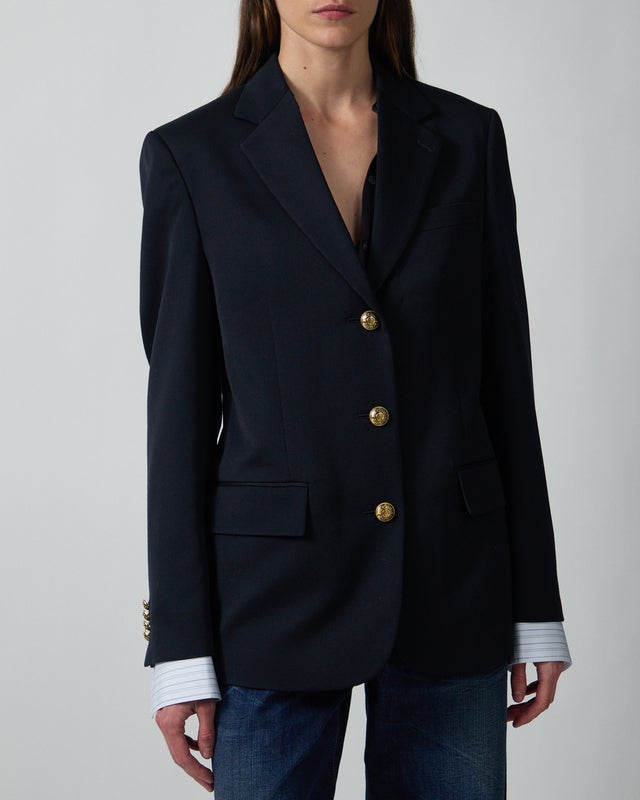Acne Studios Blazer Wool Layered Navy 36