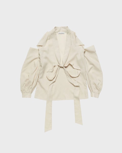 Blouse Cut-Out Bow Light beige 1