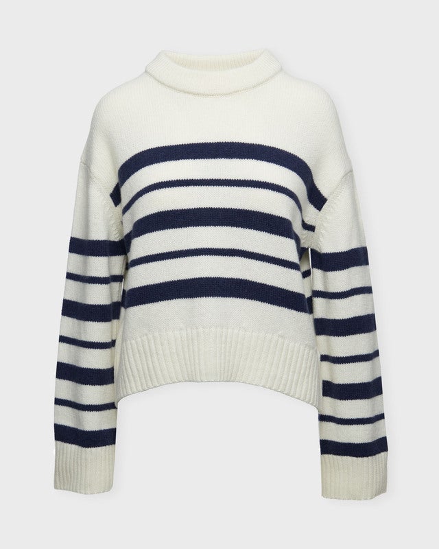 Wakakuu Icons Sweater Dublin Striped Wool Cashmere Blue/White L