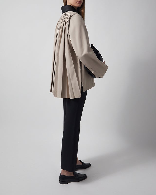 Sportmax Jacket Pleated Overshirt Beige IT 40 (EUR S-M)
