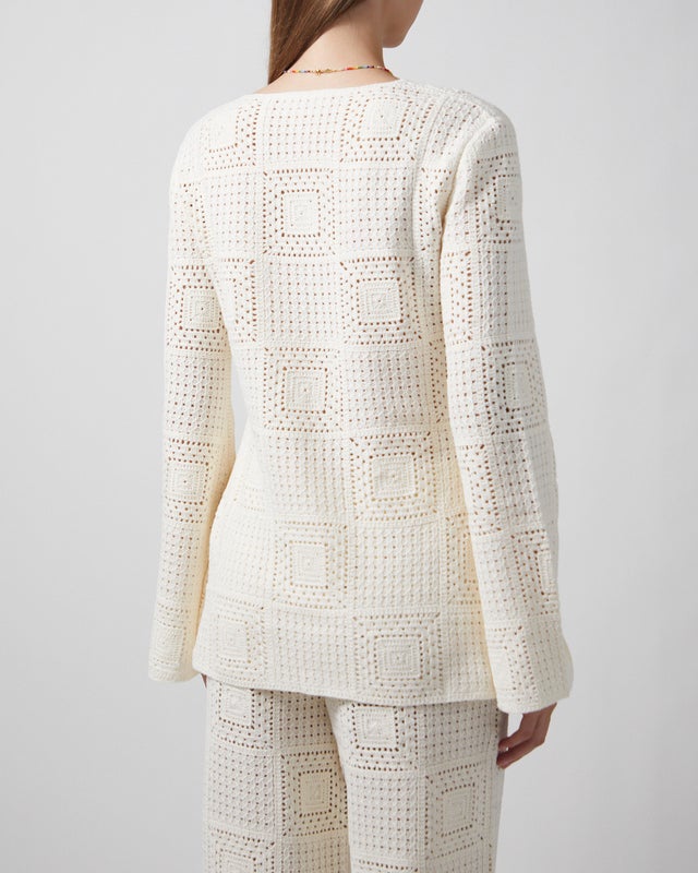 Malina Cardigan Mirella Fitted Crochet Vanilla M