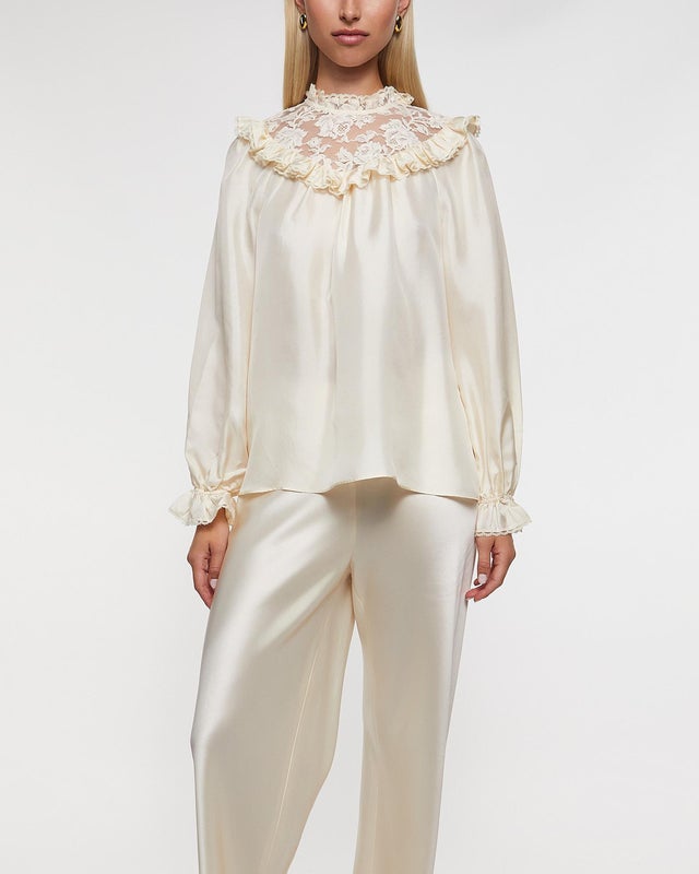 Zimmermann Blouse Lace Billow Cream 0 (XS-S)
