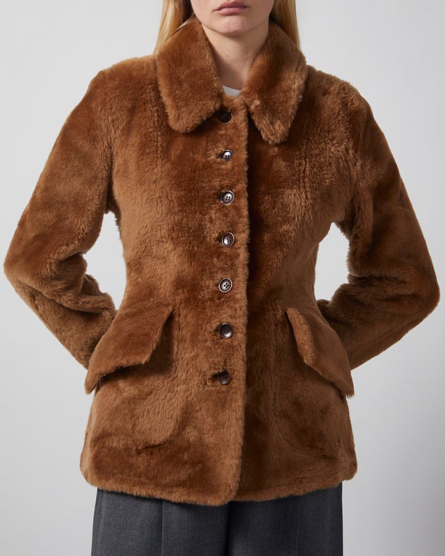 By Malene Birger Jacket Adeline Shearling Toffee 36