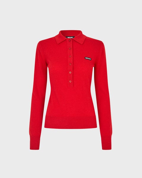 Polo Wool Longsleeve Red 1