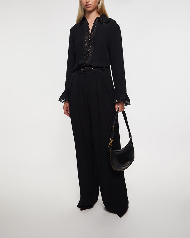 Zimmermann Lace Trim Wide Leg Pant Black 1 (S-M)