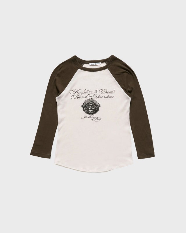 Acne Studios T-shirt Fitted Crewneck Ribbed Beige L
