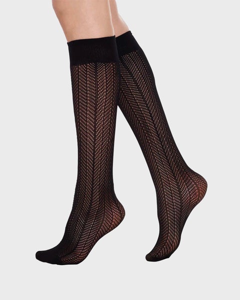 Astrid Net Knee-Highs Svart ONESIZE 1