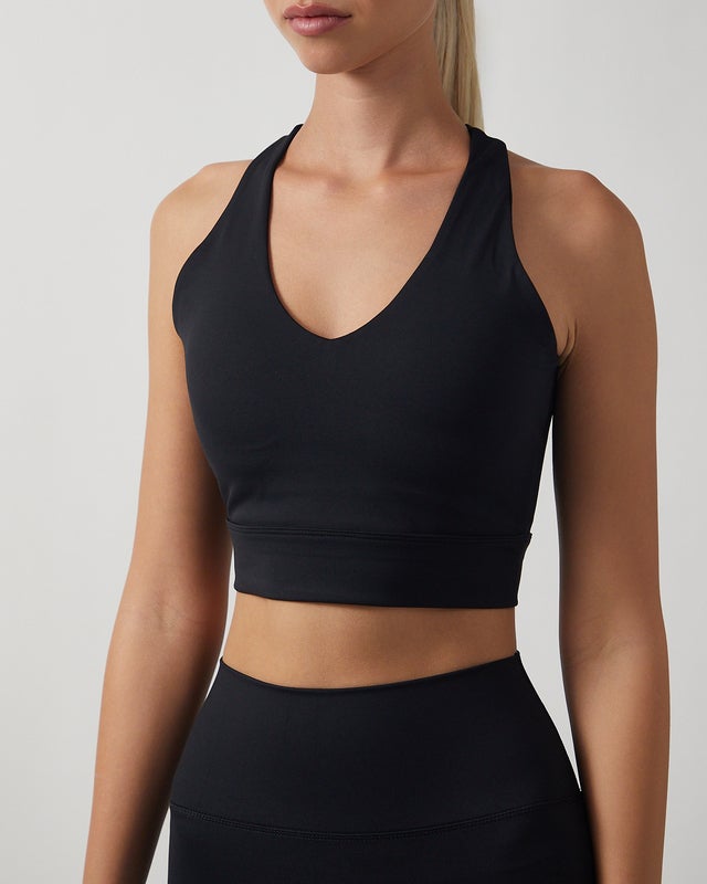 Sisterly tribe Top Softsculpt V-neck Cross Back  Black M