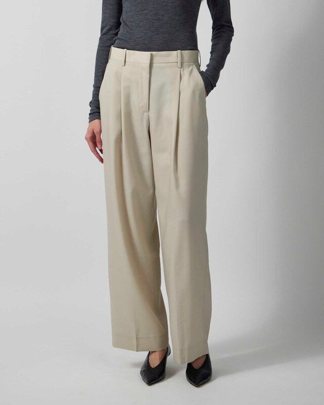 Dagmar Trousers Relaxed Wool Cream 36
