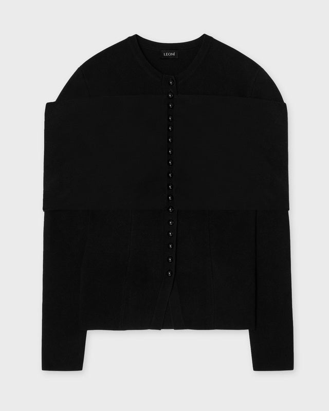 LEONI Cardigan Rooni Shawl Black 42