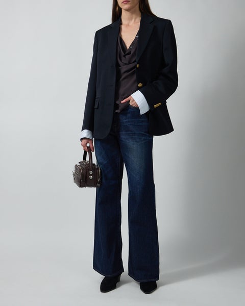 Blazer Wool Layered Navy 2