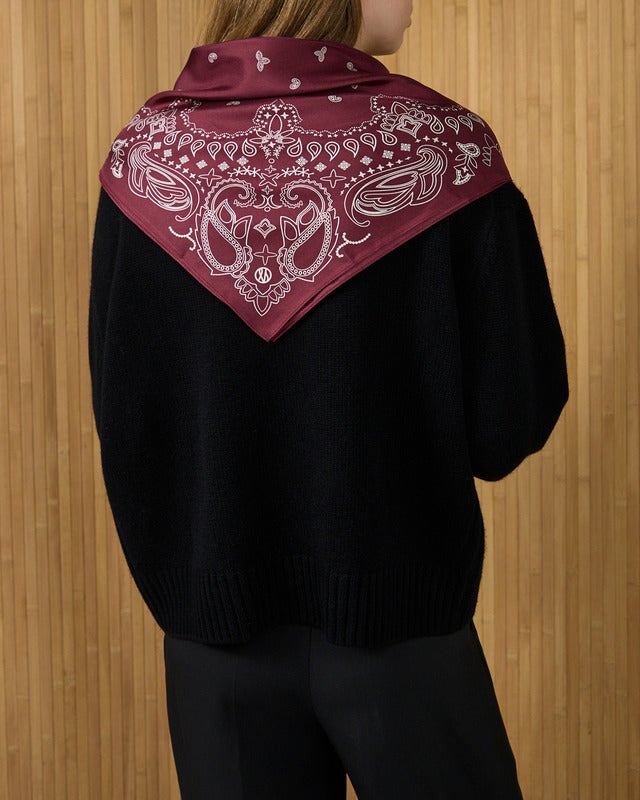 Le Scarf Scarf Paisley Wine Red 65x65 ONESIZE