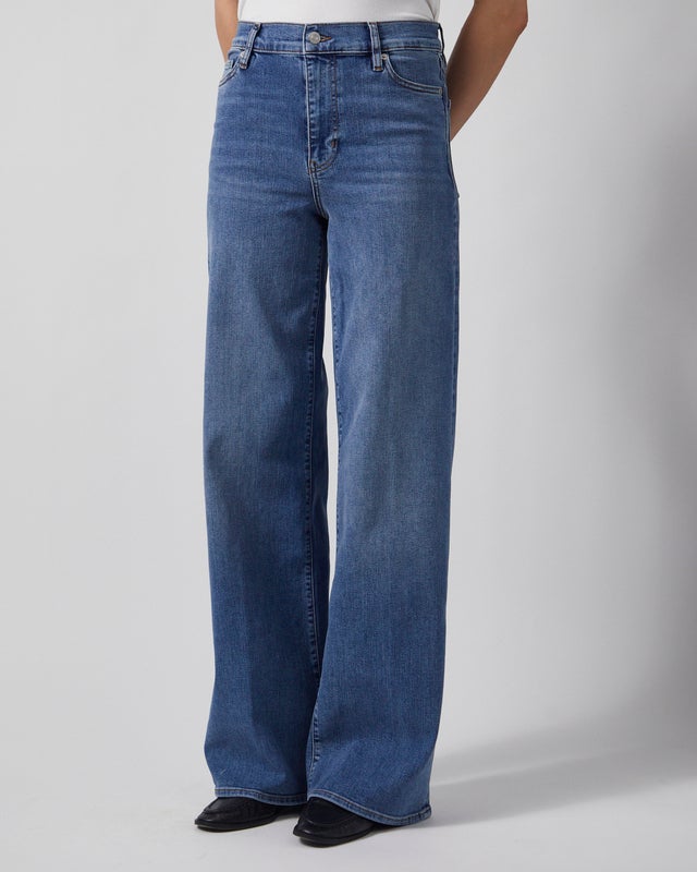 Frame Jeans Le Slim Palazzo Long Gossamer Washed Blue 28
