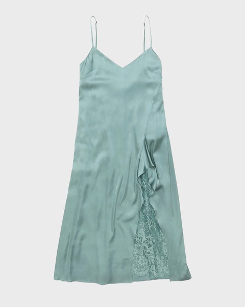 Dress Satin Slip Sage 1